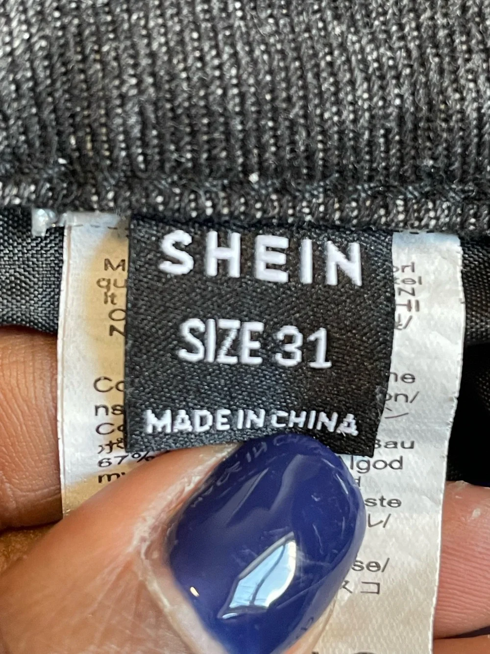 SHEIN Washed Black Denim Cargo Shorts Size 31 High Rise Y2K Bermuda